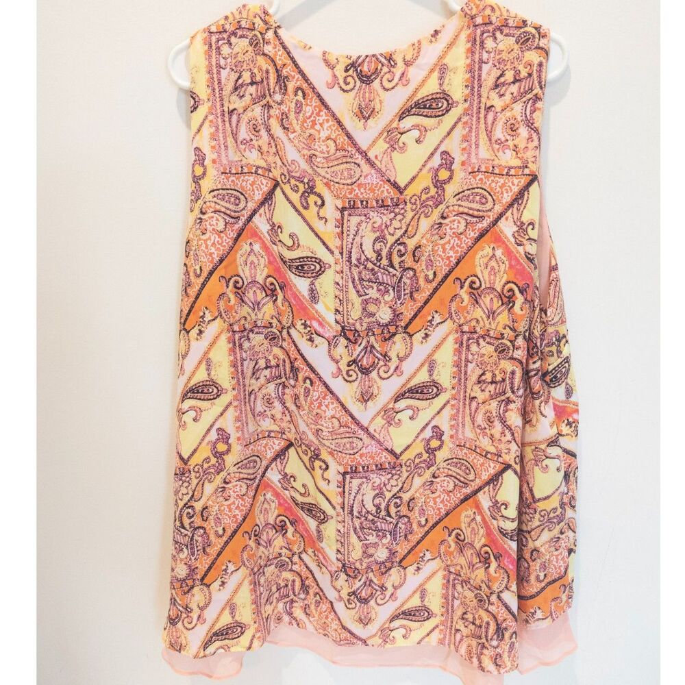 Cato women's pink pattern tank blouse size 22/24W - Picture 2 of 4